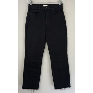L'AGENCE Sada Cropped Slim‎ High Rise Jeans Women's 26 Noir Black Stretch Denim